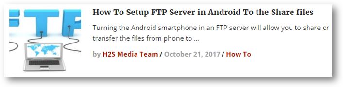 Convert your Android smartphone into an FTP server to share the files