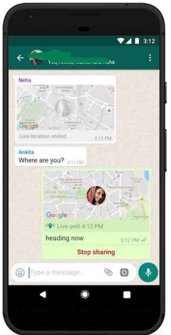 Live location shares will show up in WhatsApp chats as thumbnails