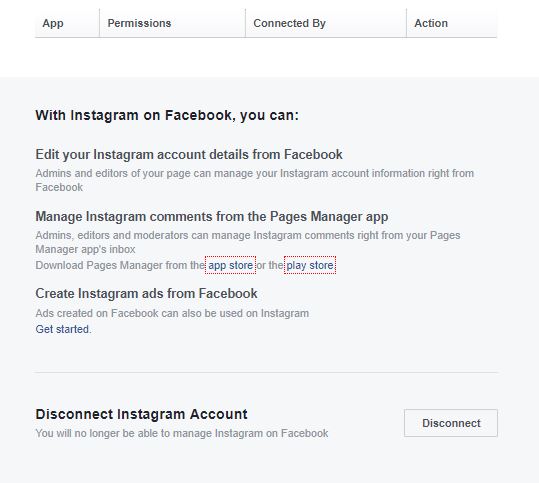 disconnect the Instagram from Facebook