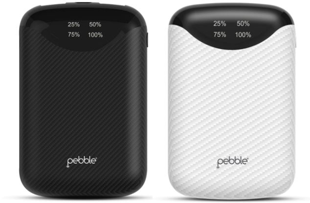 Pebble Pico colors white and black smallest 10,000 mAh Power Bank