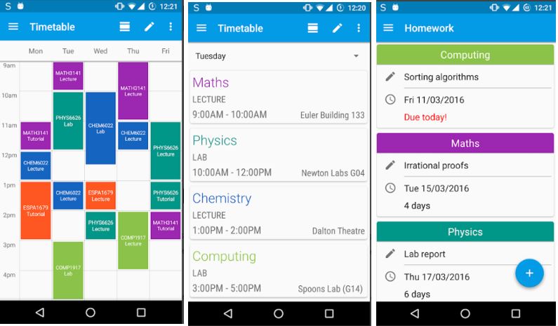 time table productivty app for studends