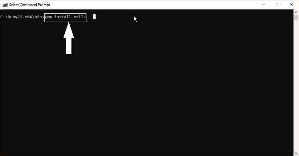 Installing Rails via command prompt