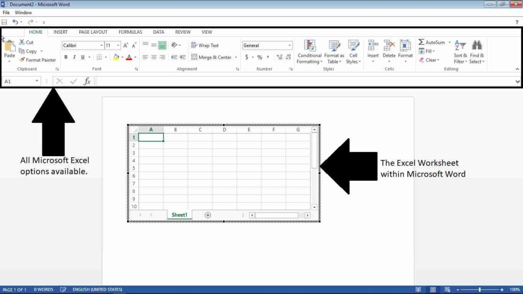 How To Insert A Microsoft Excel Spreadsheet Into Word Document 2007 