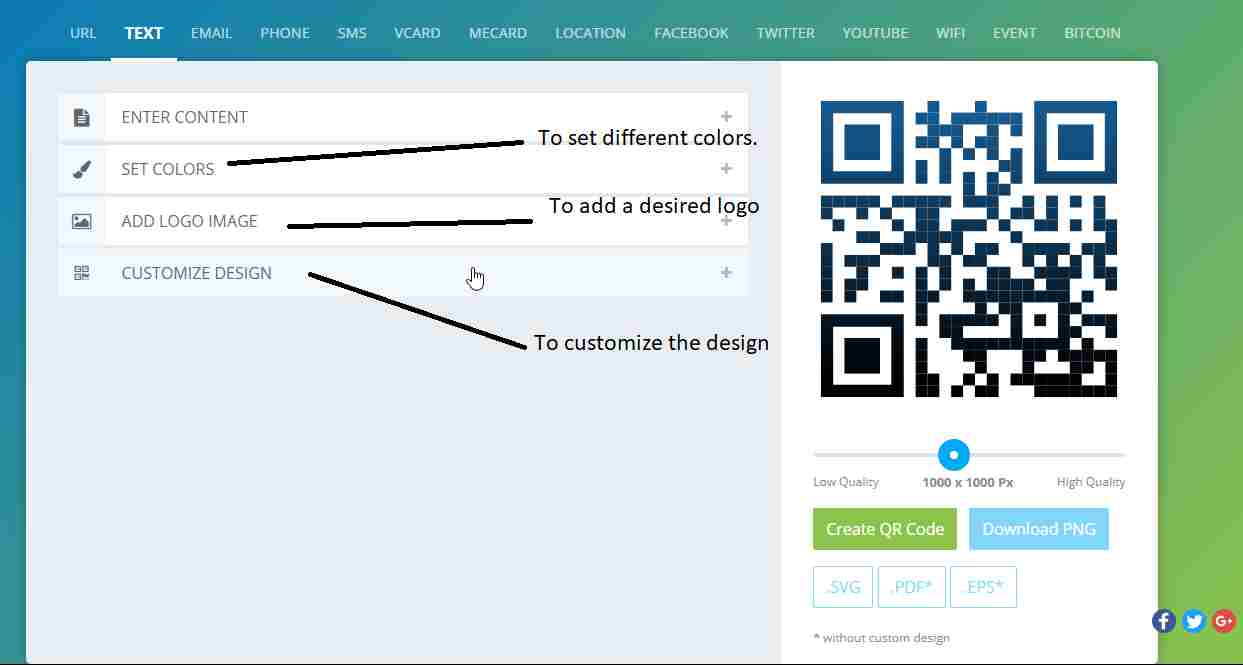 QR Code with different customization options