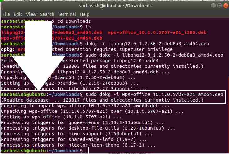 ubuntu download command