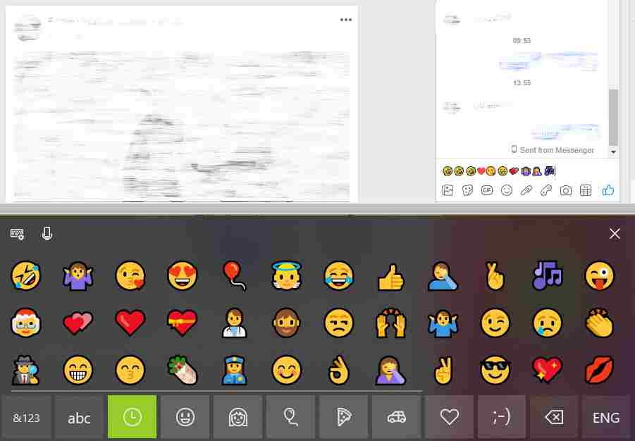  Emoji icons on different social networking windows 10