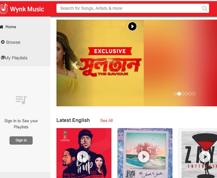 Wynk Muisc best music streaming service in India