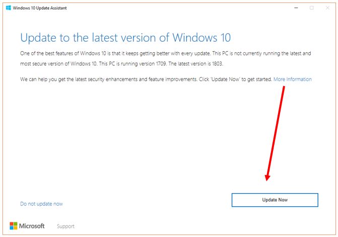 Update Assistant tool to upgrade WIndows 10