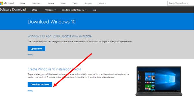 how to use Media Creation tool for Windows 10 upgrade