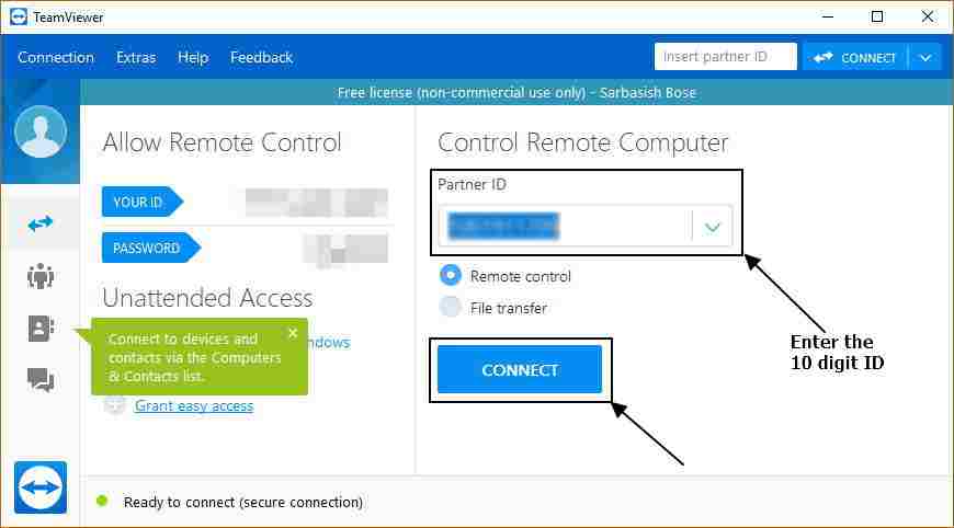 how to use teamviewer without wifi