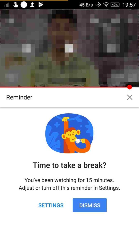 YouTube Take a Break feature