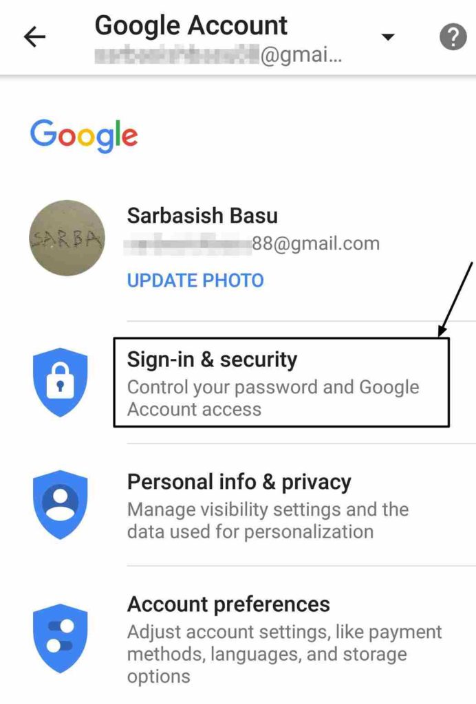 Sign-in & security