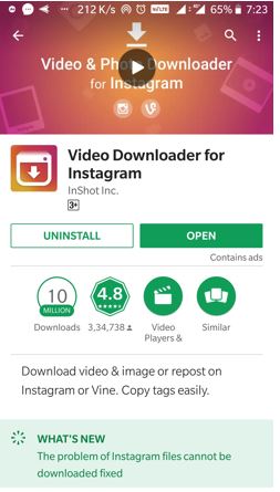 Instagaram video and images downloding on Android