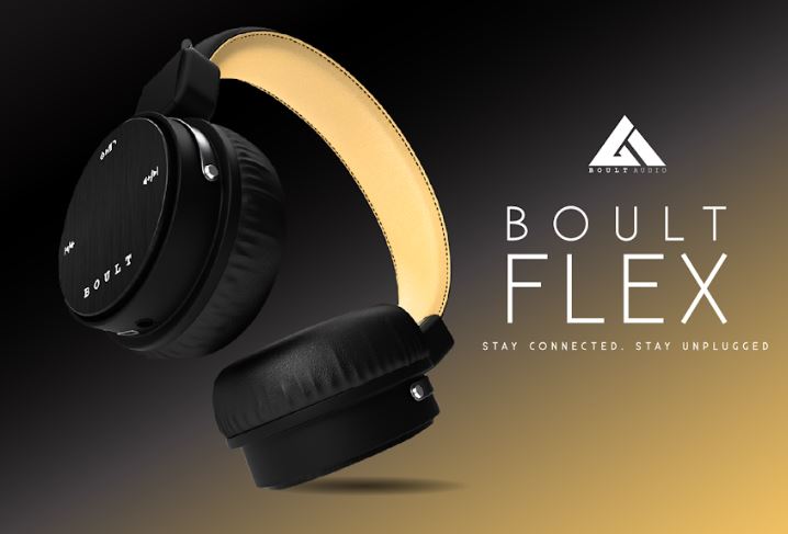 Boult Audio Flex bluetooth wireless on-ear stereo headphones with Mic