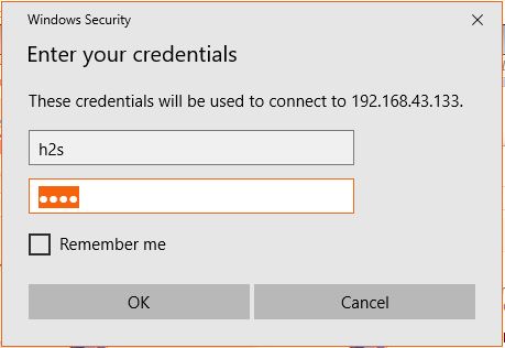 credentials for Remot desktop connection