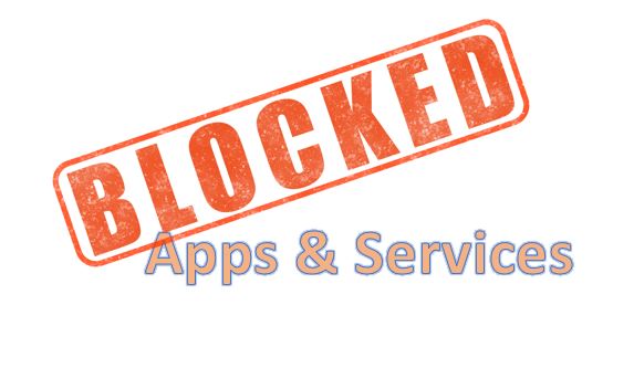 Blocked apps and features