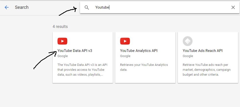 Search for Youtube API