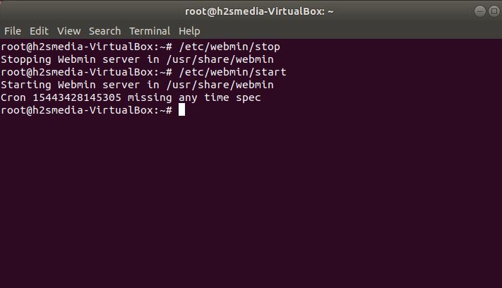 webmin reboot server