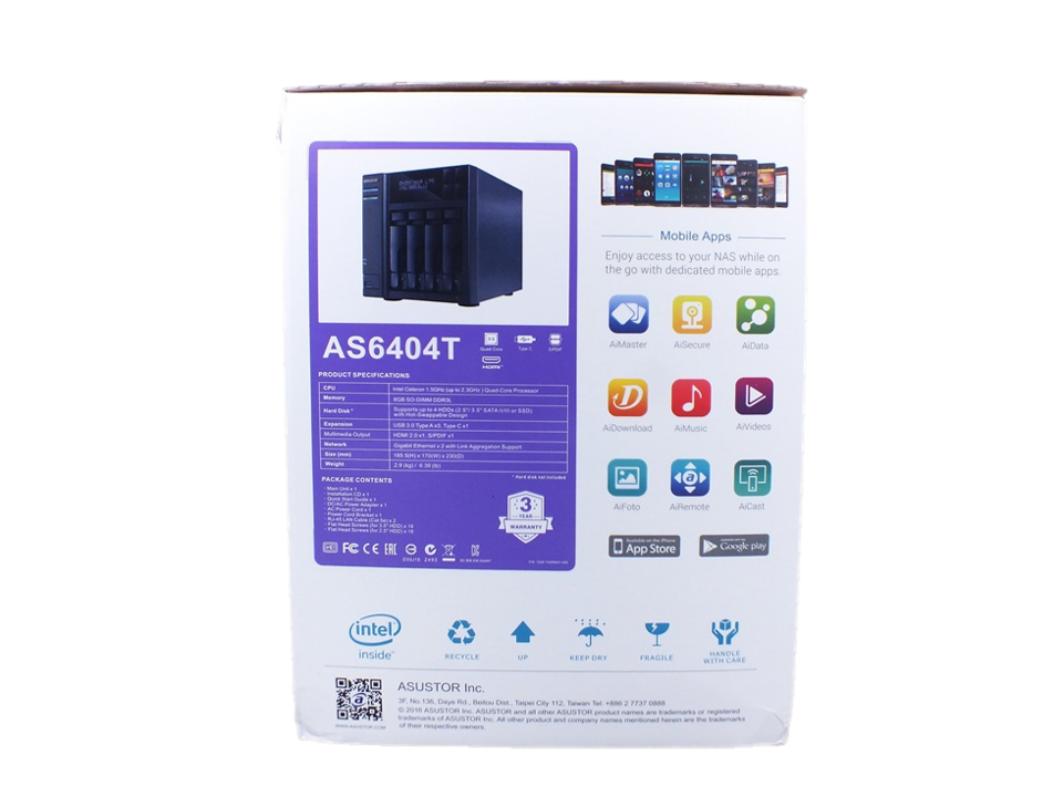 Asustor As6404t NAs packaging box