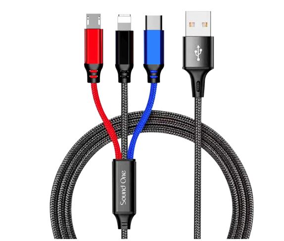 Sound One launches 3 in 1 Nylon Braided Multi USB charging cable in India