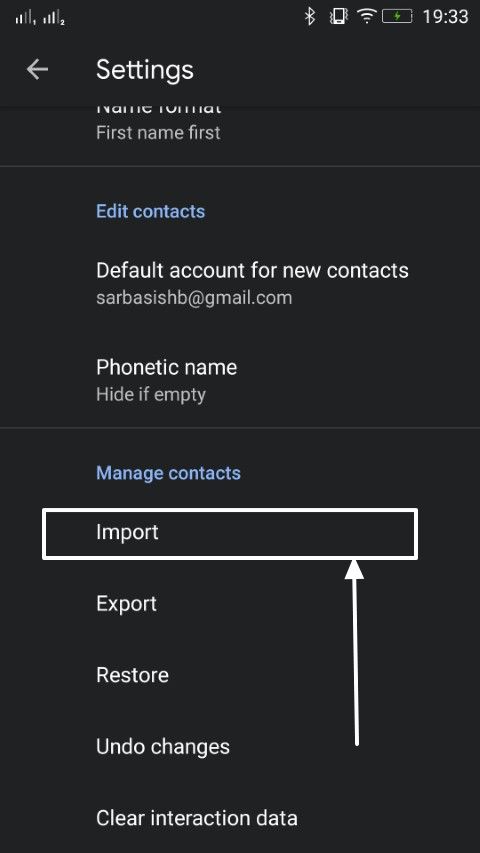 Contacts import export 5