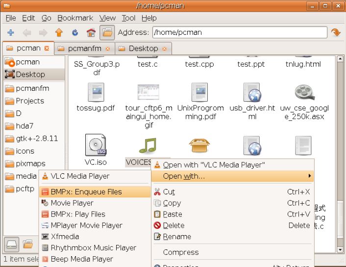 PCMan File Manager Ubuntu Linux mint
