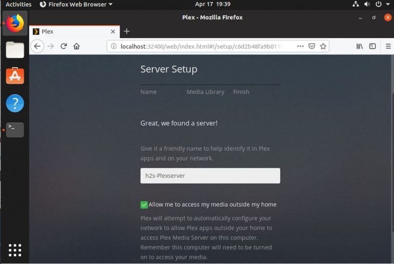 ubuntu plex media server location