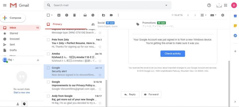 enable the preview pane on Gmail