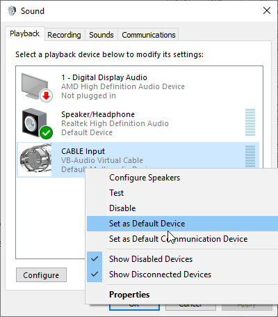 virtual audio cable cannot set number of cables
