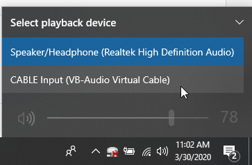 vb virtual audio cable clicks