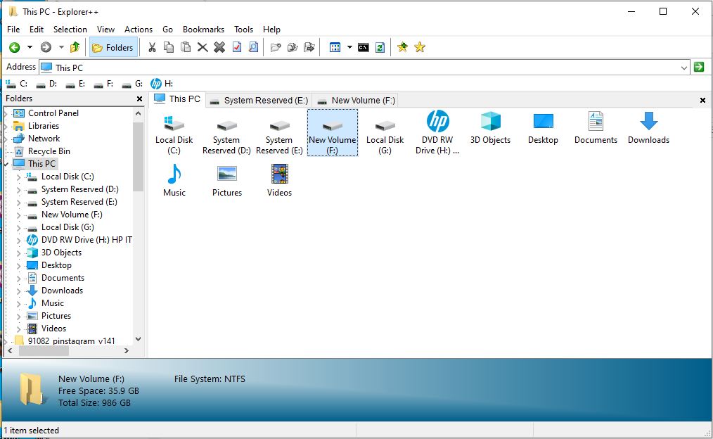 Explorer++ is a lightweight and fast file manager for Windows