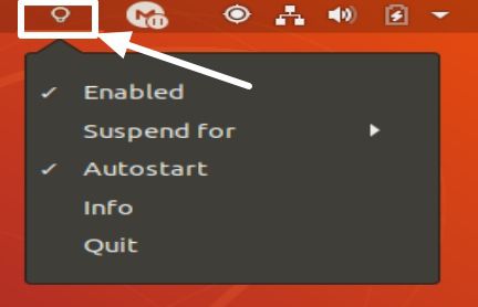 Redshift icon on the taskbar to enable it