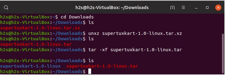 ubuntu tar xz install