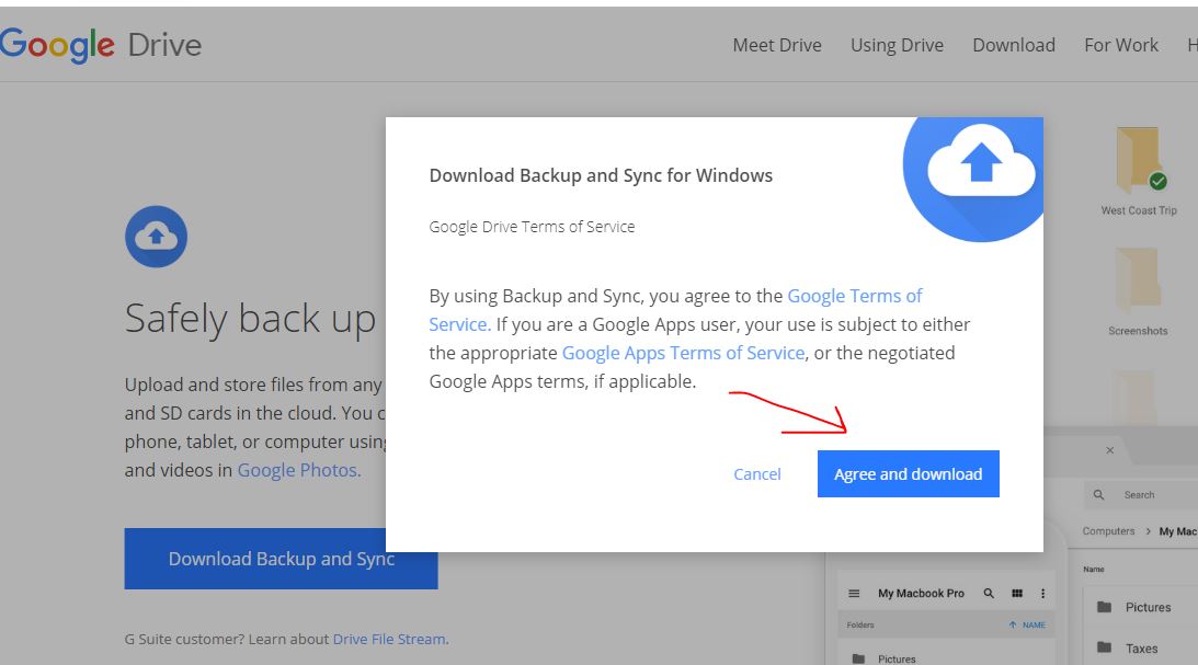 am i using google for pc and mac or backup and sync