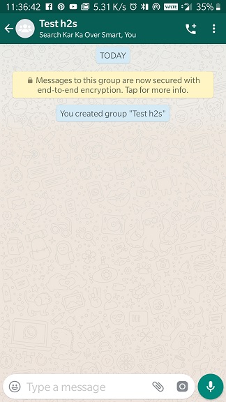 WhatsApp Gorup created successfully on Android