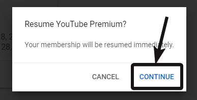 Resume Youtube premium
