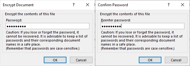 You can use any password to protect your document