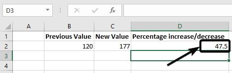 Decrease or increase total value of percent
