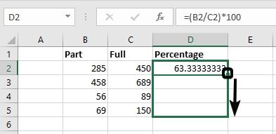 Percentage on Excel 3