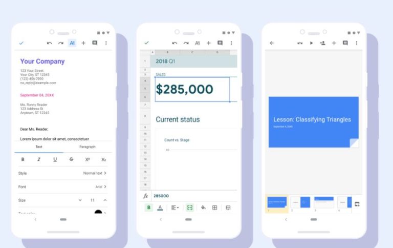A new look for the Google Docs, Sheets, and Slides Android apps