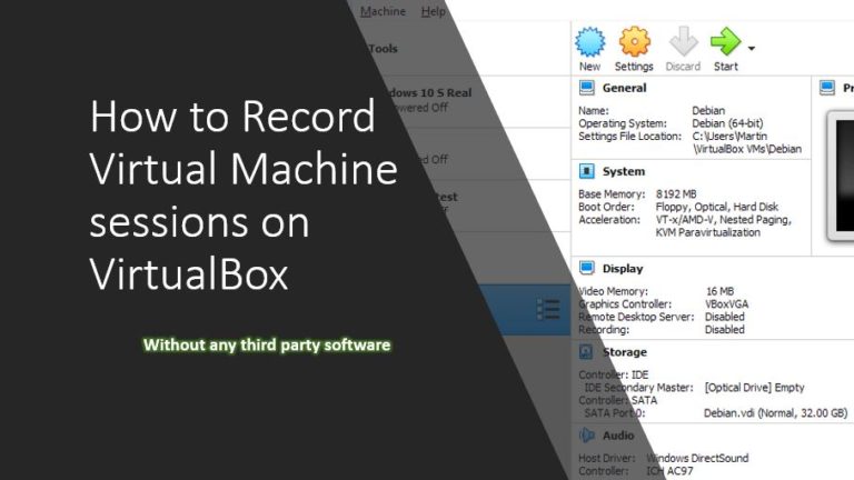 How to record virtualbox virtual machine session screens free
