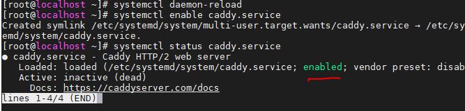 The-service-is-enabled-and-caddy-is-running-in-the-background