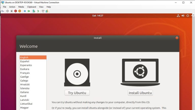 Ubuntu Linux installation on hyper-v