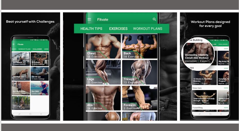 Fitvate – Gym Workout Trainer Fitness Coach Plans
