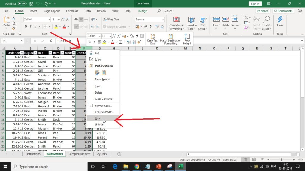 How To Hide Or Unhide Rows Columns In Excel H2S Media