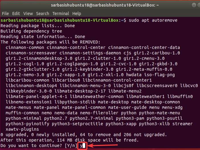 delete Linux Mint desktop environment files 