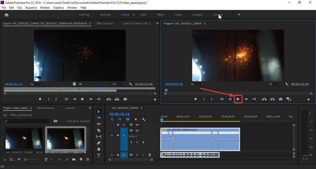How to make some parts of videos play fast or slow in Adobe Premiere Pro