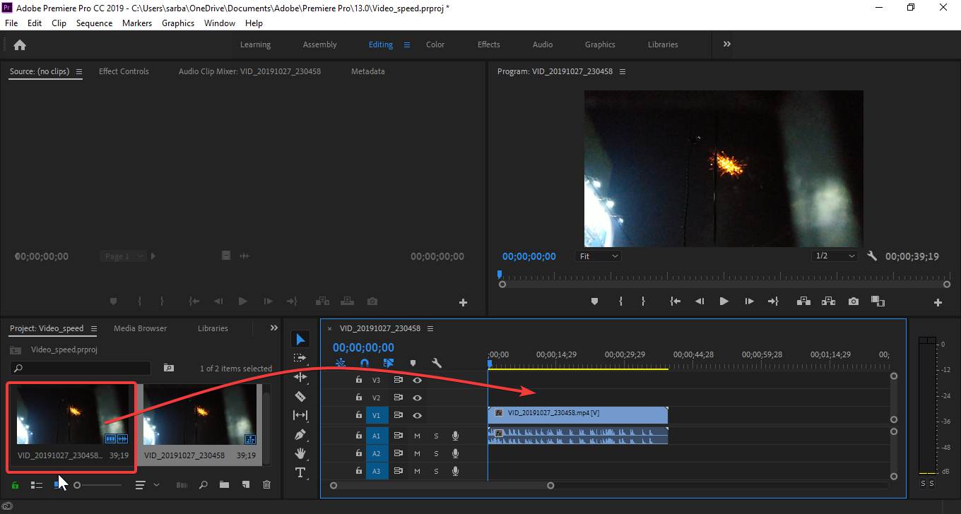 How to make some parts of videos play fast or slow in Adobe Premiere Pro