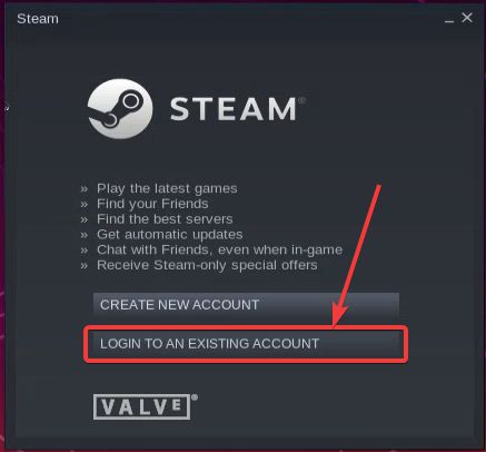 LOGIN TO AN EXISTING steam ACCOUNT’ on Linux 40