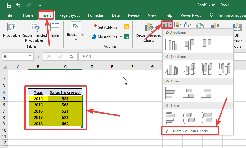 a visual representation of data in ms excel
